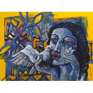 Shaista Momin, Untitled, 18 x 24 Inch, Acrylic on Canvas, Figurative Painting, AC-SHM-040